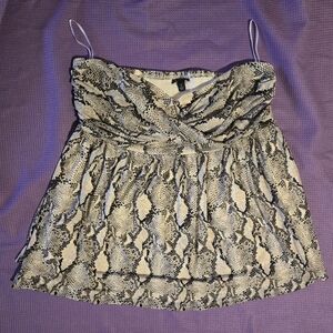 Torrid Black and Cream Snake Print Top